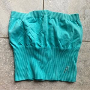 Marciano strapless turquoise crop top size XS